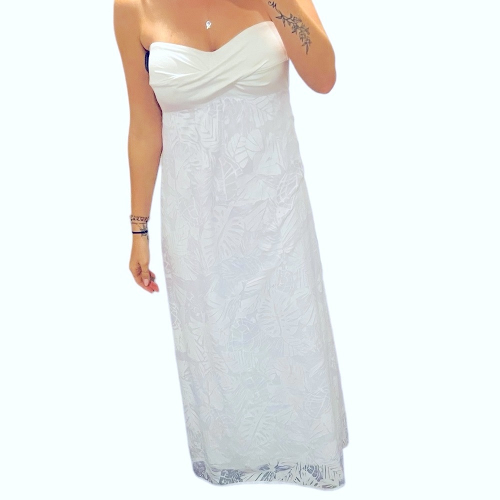Lilly Pulitzer White Maxi Regan Burnout Dress Love Me or Leaf Me size small